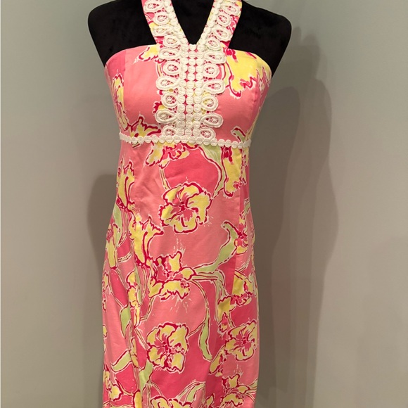 Lilly Pulitzer Strapless Pink and Yellow Dress - Picture 1 of 5